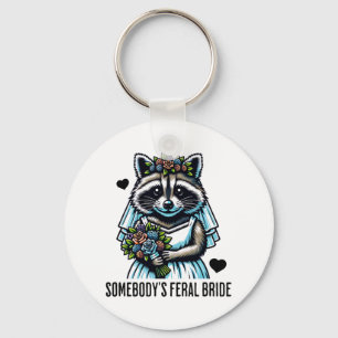 Jemand Wild Bride Niedlich Raccoon Funny Wedding Schlüsselanhänger
