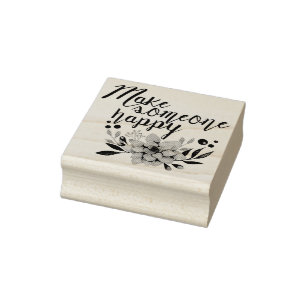 jemanden glücklich machen BLUME Gummistempel