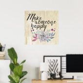 jemanden glücklich machen BLUME Poster (Heimbüro)