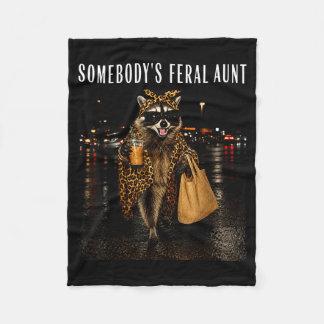 Jemandes Fvibesl Tante Waschbär Kaffee Leopard Fleecedecke