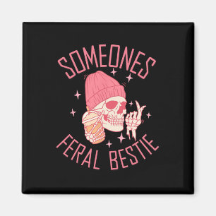 Jemandes wildes Halloween-Skelett-Bestie Magnet