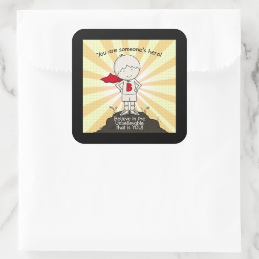 Jemand's Hero Quadratischer Aufkleber (Tasche)