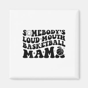 Jemand's Loud Mouth Sketll Mama Retro Wavy Groov Magnet