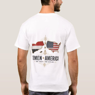 Jemen Amerika Karte Gold Eine Wurzel Zwei Welten T-Shirt