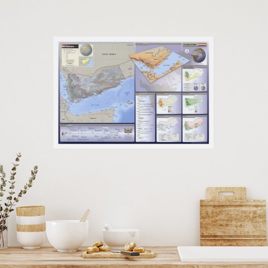 Jemen - Detaillierte Karte - 2002 Poster (Küche)