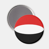 Jemen Fisheye Flag Magnet (Vorderseite/Rückseite)