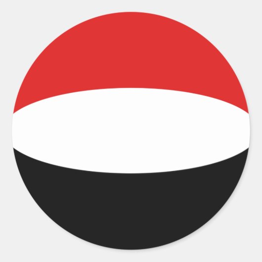 Jemen Fisheye Flag Sticker (Vorderseite)