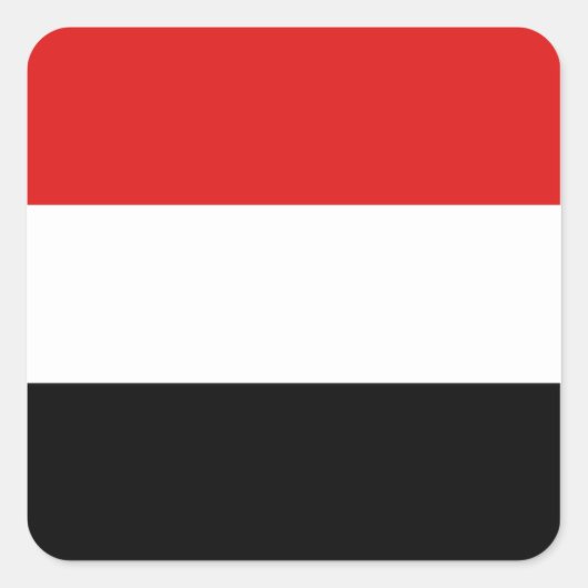 Jemen-Flag-Aufkleber Quadratischer Aufkleber (Vorderseite)