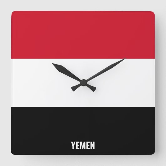 Jemen Flag Dazzzing Patriotic Quadratische Wanduhr (Vorderseite)