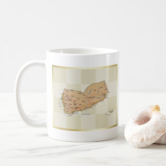 Jemen Flag + Karte Tasse (Mit Donut)