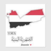Jemen Flag Map-Kontur Aufkleber (Blatt)