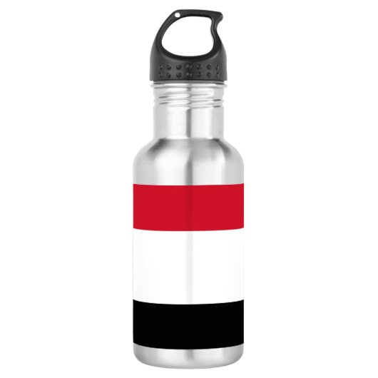 Jemen-Flagge Edelstahlflasche (Vorderseite)