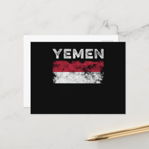 Jemen-Flagge erschüttert - jemenitische Flagge Postkarte