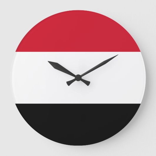 Jemen-Flagge Große Wanduhr (Vorderseite)