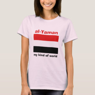 Jemen-Flagge + Karte + Text-T - Shirt