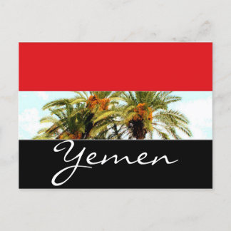 Jemen-Flagge Postkarte