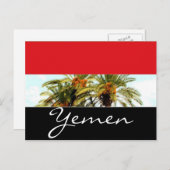 Jemen-Flagge Postkarte (Vorne/Hinten)