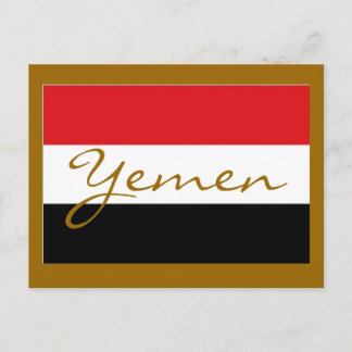 Jemen-Flagge Postkarte