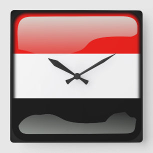 Jemen-Flagge Quadratische Wanduhr