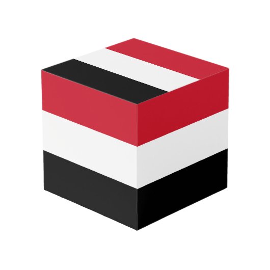 Jemen-Flagge Würfel (Vorderseite Schrägansicht)