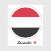 Jemen-Flaggenrundkleber Aufkleber (Blatt)