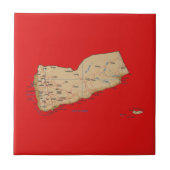 Jemen-Karte Fliese (Vorderseite)