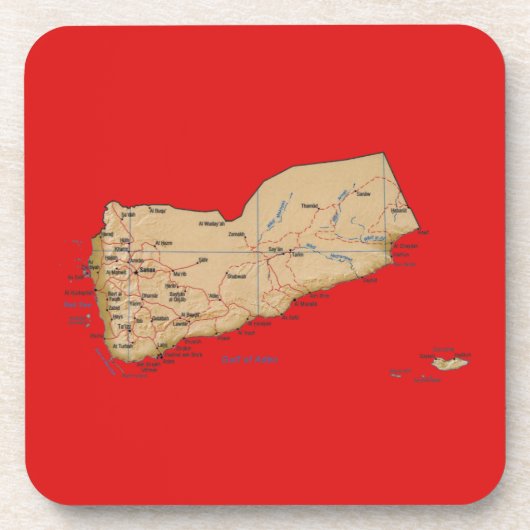 Jemen Map Untersetzer (Vorderseite)