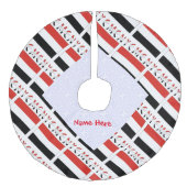 Jemen und jemenitische Flagge geteerte rote Person Leinenimitat Weihnachtsbaumdecke (Vorderseite)