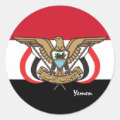 Jemen und jemenitische Flaggenpatrioten, Urlaub / Runder Aufkleber (Vorderseite)
