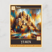 Jemen | Vintage Malerei Postkarte (Vorderseite)