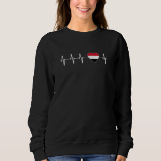 Jemenit Heartbeat I Liebe Jemen Flaggenland Sweatshirt