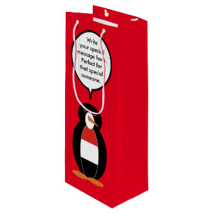 Jemenitische sprechende Frau Pinguin Personalisier Geschenktüte Für Weinflaschen