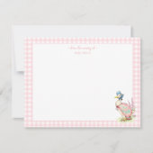 Jemima Duck mit rosa Gingham Border Baby Girl Dankeskarte (Vorderseite)