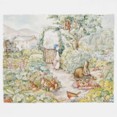 Jemima Puddelente im Garten Fleecedecke (Vorderseite (Horizontal))