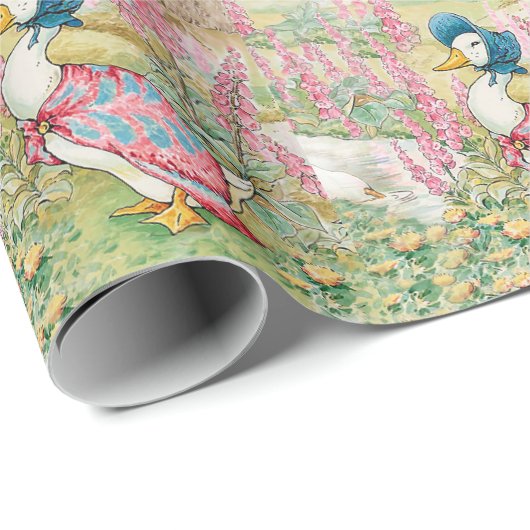 Jemima Puddle Duck am See Geschenkpapier (Rolleneckpunkt)