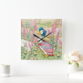 Jemima Puddle Duck am See Quadratische Wanduhr (Zuhause)