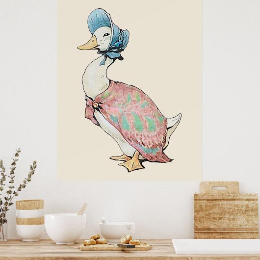 Jemima Puddle Duck Beige Background Poster (Küche)
