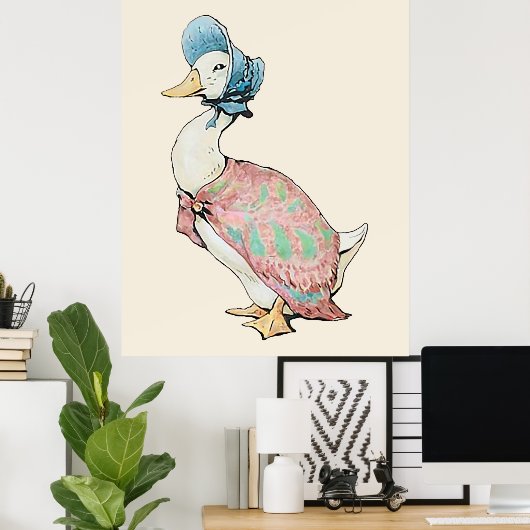 Jemima Puddle Duck Beige Background Poster (Heimbüro)