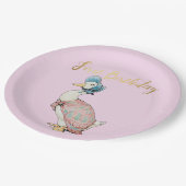 Jemima Puddle Duck "First Birthday" Text Pappteller (Schrägansicht)