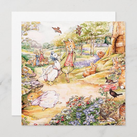 Jemima Puddle Duck geht mit Herrn Fox spazieren Einladung (Vorne/Hinten)