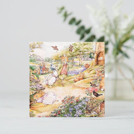 Jemima Puddle Duck geht mit Herrn Fox spazieren Einladung (Stehend Vorderseite)