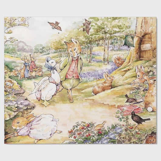 Jemima Puddle Duck geht mit Herrn Fox spazieren Geschenkpapier (Flach)