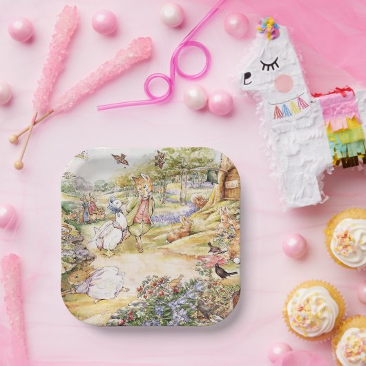 Jemima Puddle Duck geht mit Herrn Fox spazieren Pappteller (Party)