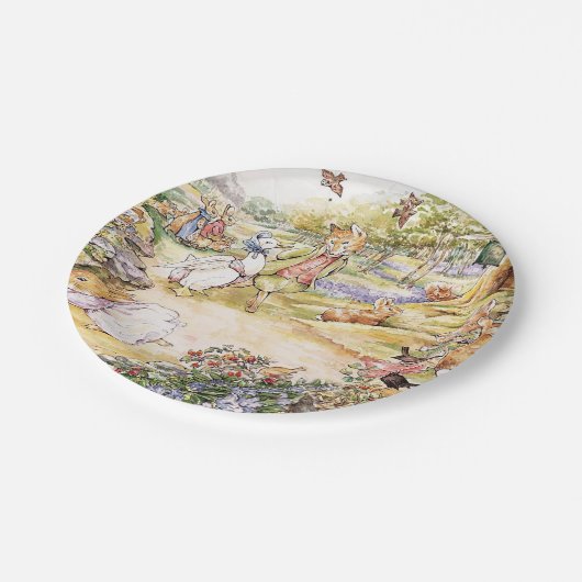 Jemima Puddle Duck geht mit Herrn Fox spazieren Pappteller (Schrägansicht)