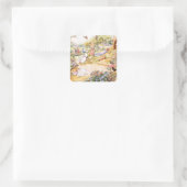 Jemima Puddle Duck geht mit Herrn Fox spazieren Quadratischer Aufkleber (Tasche)