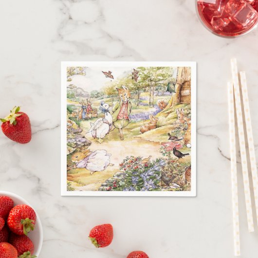 Jemima Puddle Duck geht mit Herrn Fox spazieren Serviette (Beispiel)