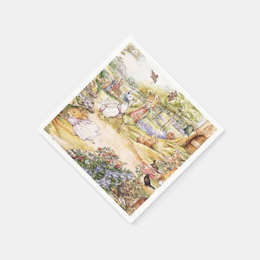 Jemima Puddle Duck geht mit Herrn Fox spazieren Serviette (Ecke)