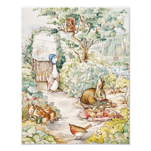 Jemima Puddle Duck im Garten von Herrn Mc Gregor Fotodruck (Vorne)