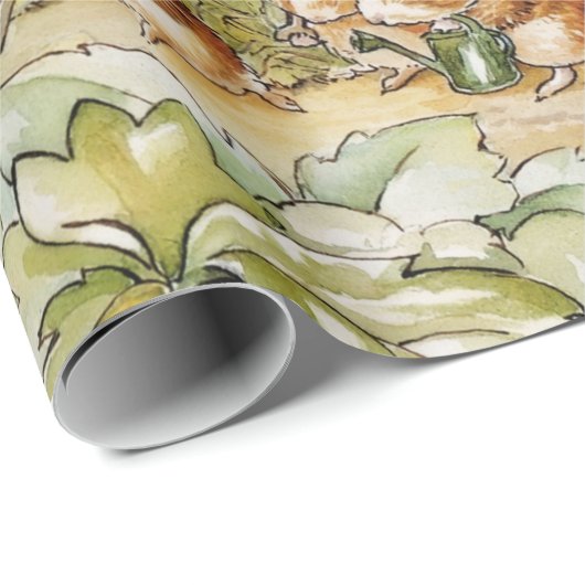 Jemima Puddle Duck im Garten von Herrn Mc Gregor Geschenkpapier (Rolleneckpunkt)