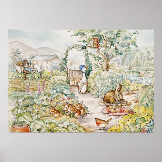 Jemima Puddle Duck im Garten von Herrn Mc Gregor Poster (Vorne)